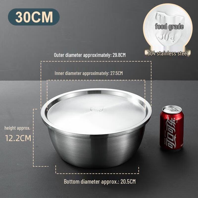 

HANDUNYOU Food Grade 304 Stainless Steel Mixing Bowl with Lid