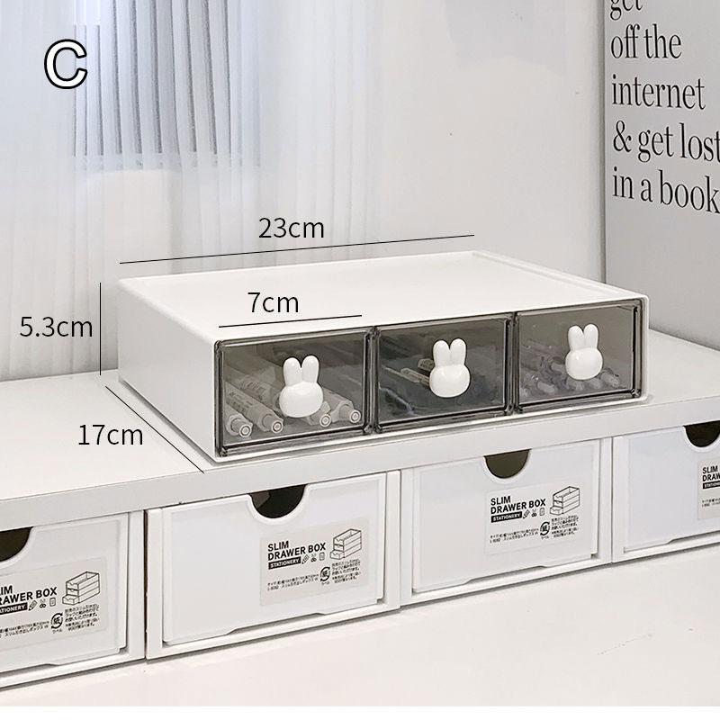 Комбинированный ящик с ручкой в виде кролика, органайзер для канцелярских принадлежностей, многосекционный шкаф для карандашей для школьников