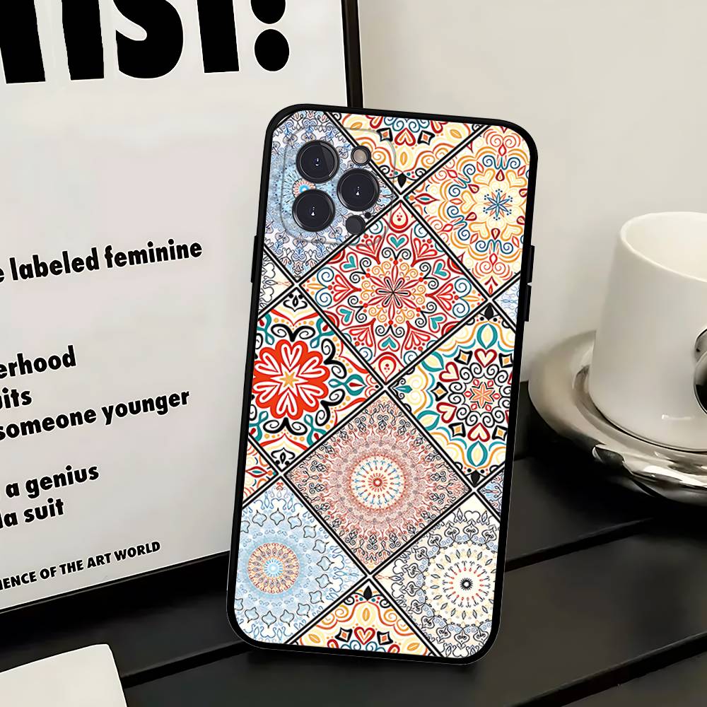 Portuguese Glazed Tiles Phone Case For IPhone 17 16 14 15 13 12 11 Pro Max Plus Silicone Soft Cover