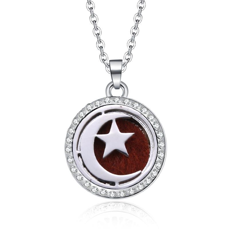 New Stainless Steel Alloy Fashion Aromatherapy Necklace Essential Oil Diffuser Perfume Locket Pendant Women Jewelry Gift