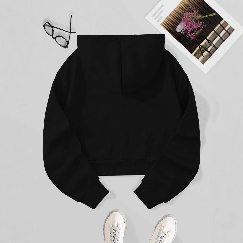 Einfarbiges Damen-Sweatshirt - Europäische & Amerikanische Größen, Hitzetransfer-Aufbügeldesign, Auf Lager