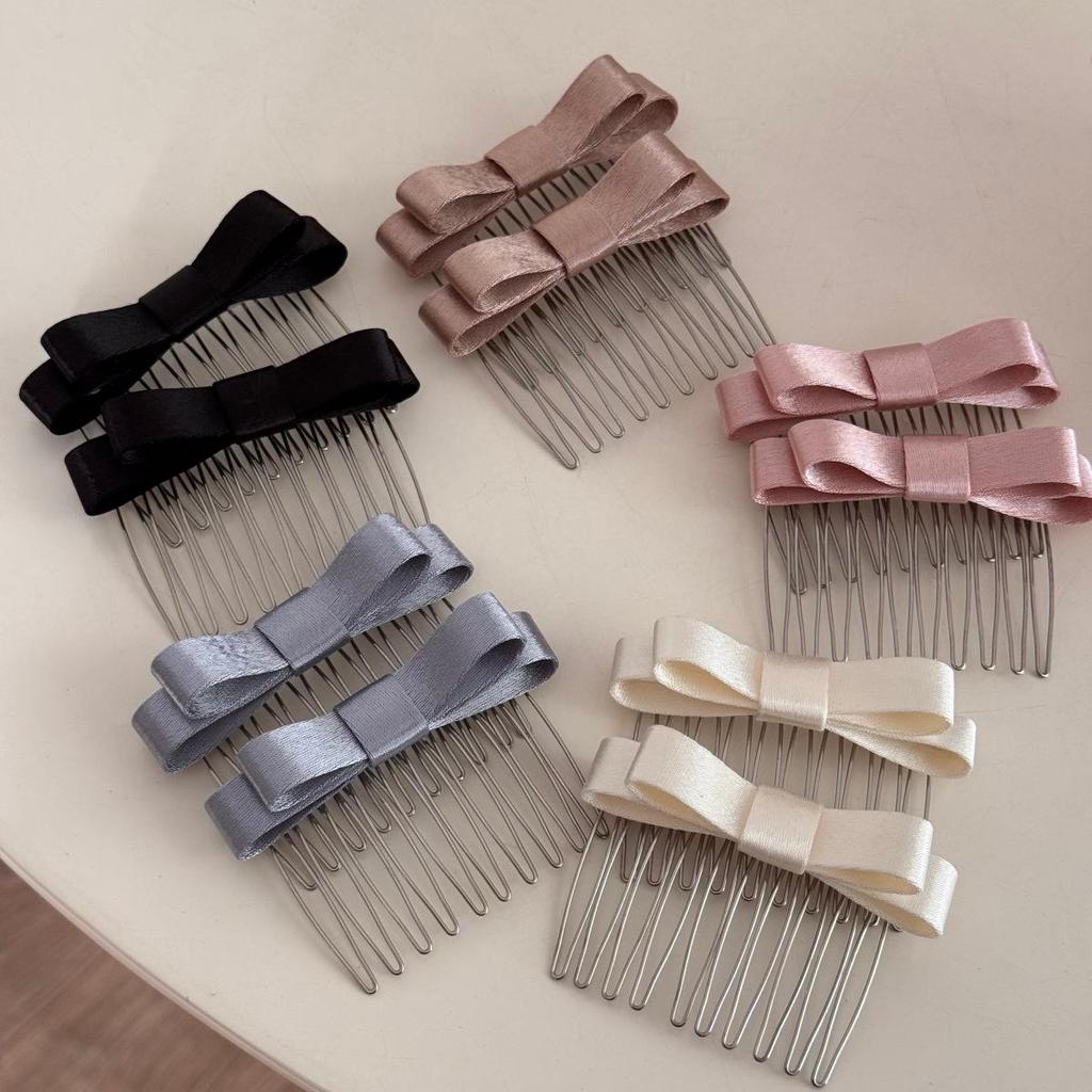 Silk Bow Non-Slip Hairpin Comb – Perfect for Styling Bangs and Shredded Hair.