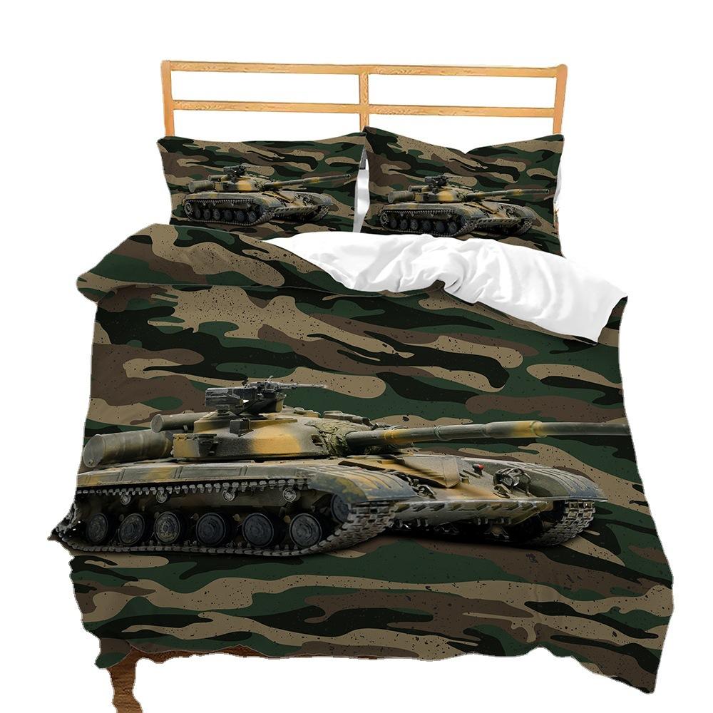 Bett Dreiteiliger Bettbezug 3D Digitaldruck Set Vierteiliges Set