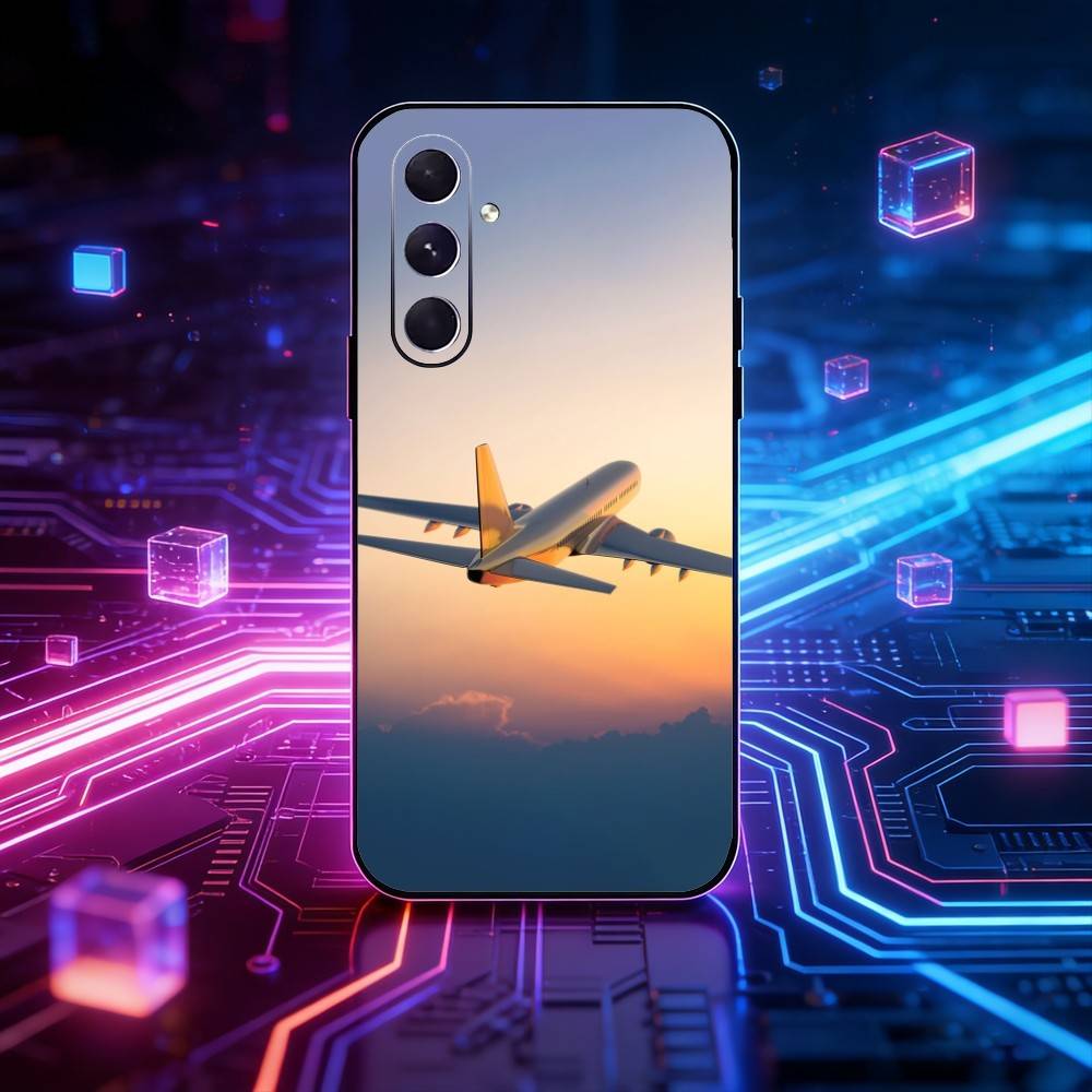 

Airplane Plane Phone Case For Samsung Galaxy A73,A21s,A22,A31,A52,A53,A71,A41Soft Black Shell Samsung a32 4g
