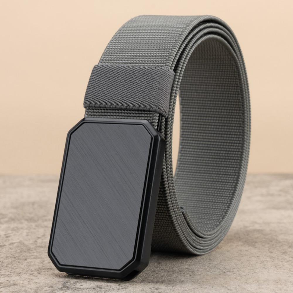 

Luxury Brand Magnetic Buckle Belt Elastic Outdoor Waistband Canvas Weave Waist Band For Man сірий