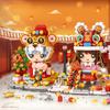 Creative Small Block Tradition Chinese Latest Year Boy And Girl Figures Tiger Lion Dance Construction Brick Big Head Toys Collection