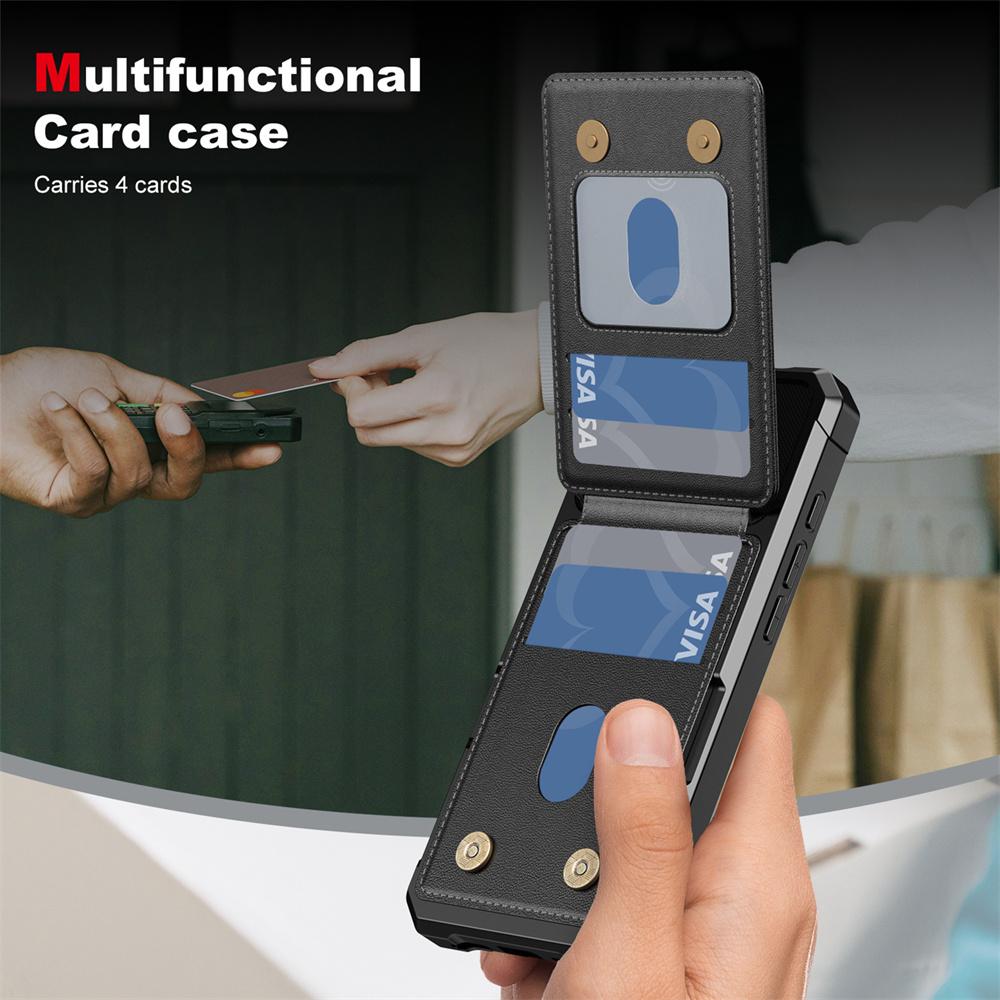 Flip Wallet with Card Holder Phone Case for IPhone 16E 16 Plus 15 14 13 12 Mini Pro Max XS XR Bracket Leather Shockproof Cover