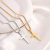 Necklace for Men Women Titanium Steel Cuban Chain Necklace Dainty Faith Pendant