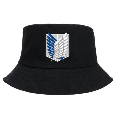 Attack On Titan Anime Bob Bucket Hat Summer Harajuku Panama Unisex Fisherman Hats Korean Black Caps Funny Beach Cap