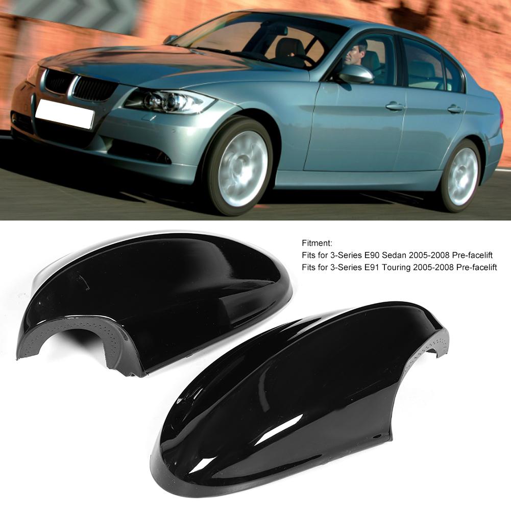 Pair of Rearview Mirror Cover Caps 51167135097 51167135098 Fits for E90 E91 325i 328i Sedan 330i