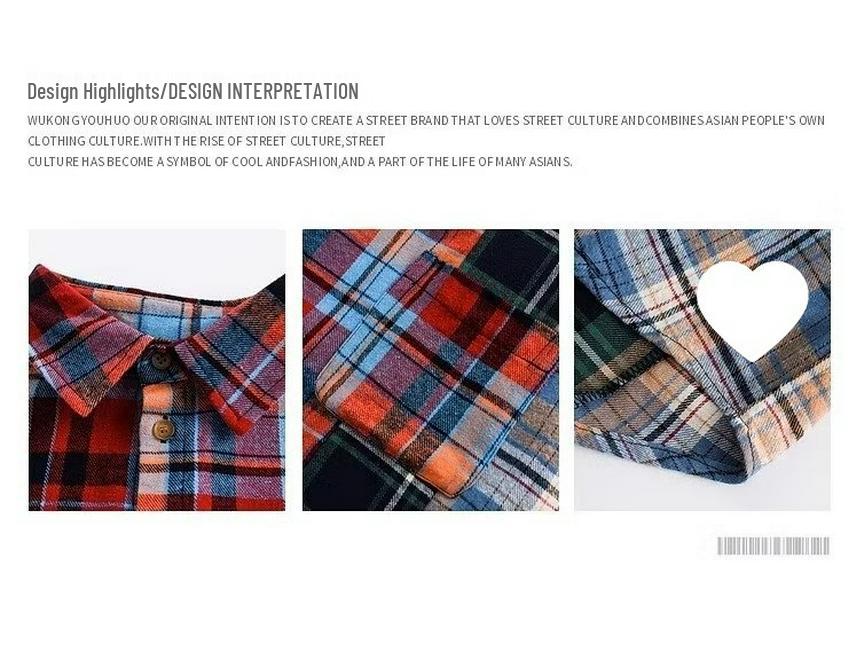 Men’s Trendy Hong Kong Style Plaid Long-Sleeve Shirt & Lightweight Japanese-Style Jacket