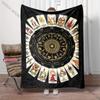 12 Zodiac Card Printed Blanket - Super Soft Bedding Divination Tarot Pattern Lightweight Home Four Season Throw & Shawl Blanket