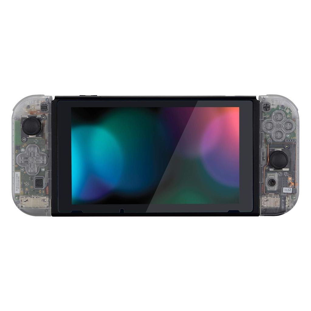 eXtremeRate Handheld Controller Shell Case Key Compatible with Switch Housing Made of Clear Material and Compatible with Switch OLED Comes with a Full