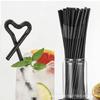 Colorful Individually Wrapped Transparent Black Food-Grade Plastic Straws for Juice Drinks
