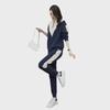 Women's Thick Velvet Korean Style Sports Suit - Warm & Slim, Long-Sleeve Sweatshirt & Harem Pants, Two-Piece Autumn/Winter Set