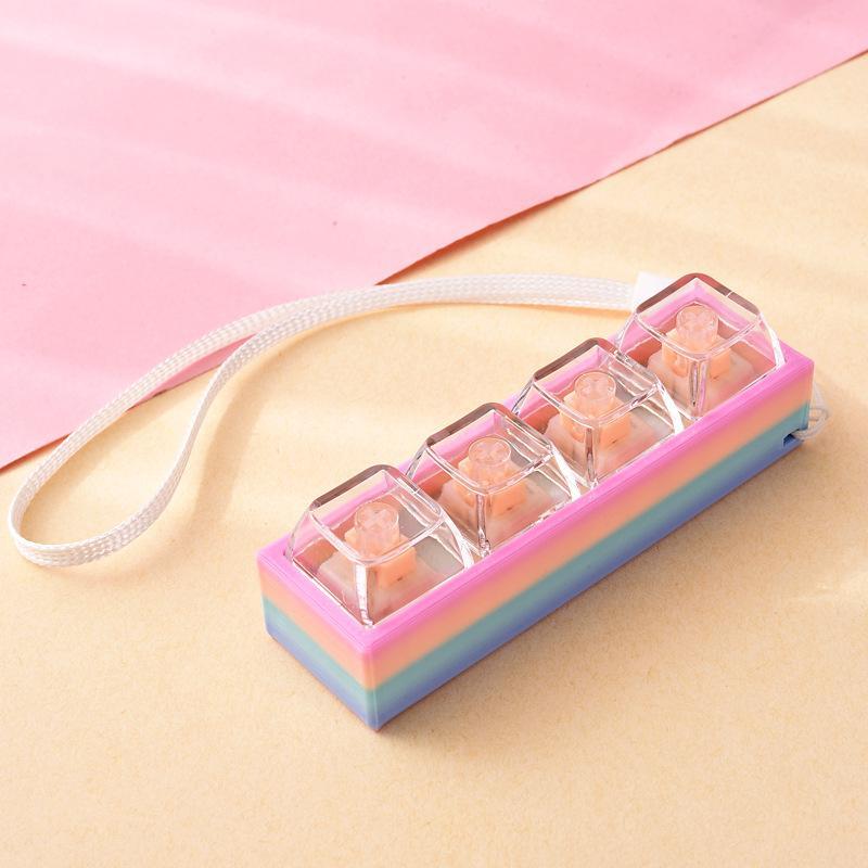 Portable Stress Relief Toy with Button Lanyard Anti-Anxiety Fidget Toy for Adults Kids Office Travel Pressure Alleviation