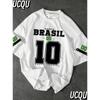 T-shirt Grafica Stampa Sud America Brasile Manica Corta Sportiva Uomo Unisex Casual Quotidiano Estate T-shirt da Corsa da Uomo