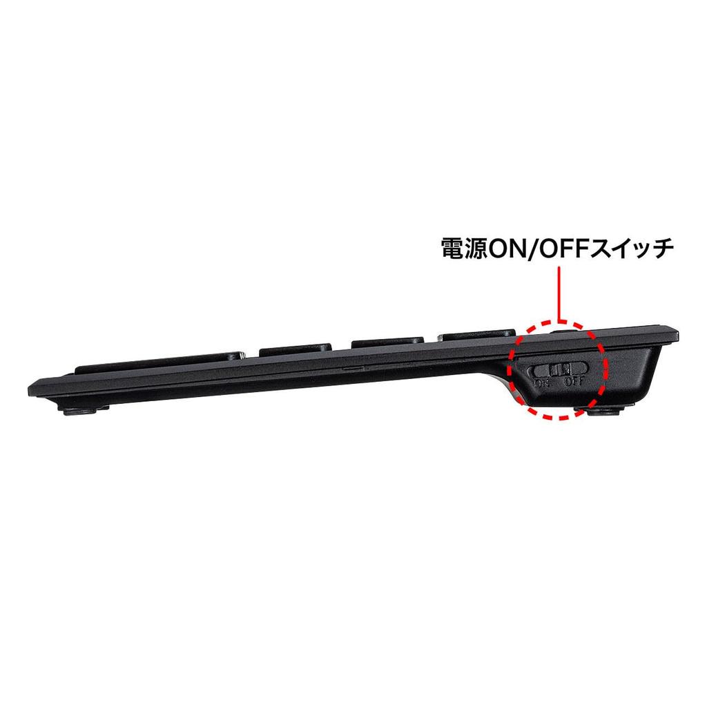 Sanwa Supply Numeric Keypad Bluetooth Connection Quiet Pantograph 20 Keys Thin Compact Black NT-BT23BK