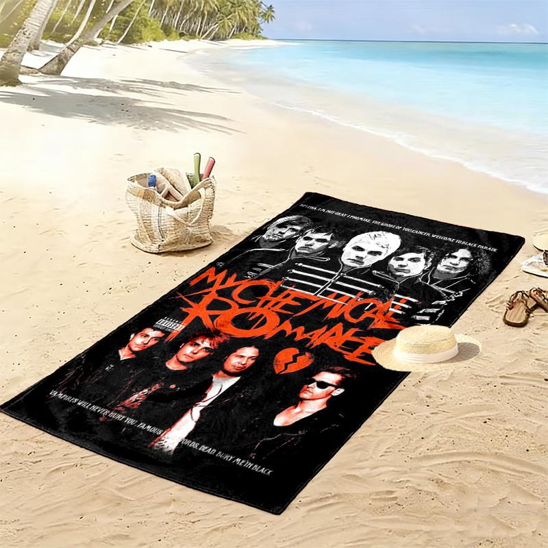 My Chemical Romance Print Beach Towel, Large Soft Quick Dry Towel for Beach Camping Swimming
