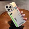 Boarding Pass Plane Ticket Phone Case For iPhone 17,16,15,14,13,12,11,Pro Max,Plus Candy Silver Cover