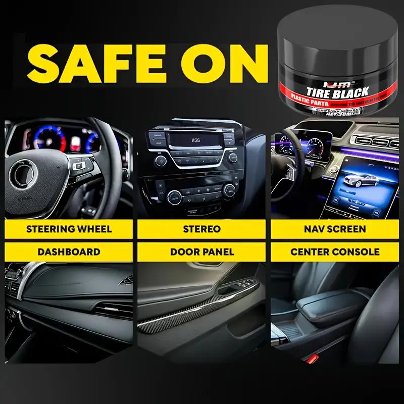 Tire and Plastic Restoration Wax - Adds Deep Shine To Tires and Faded Trim,suitable for Car Bumpers,rubber Seals,door Panels