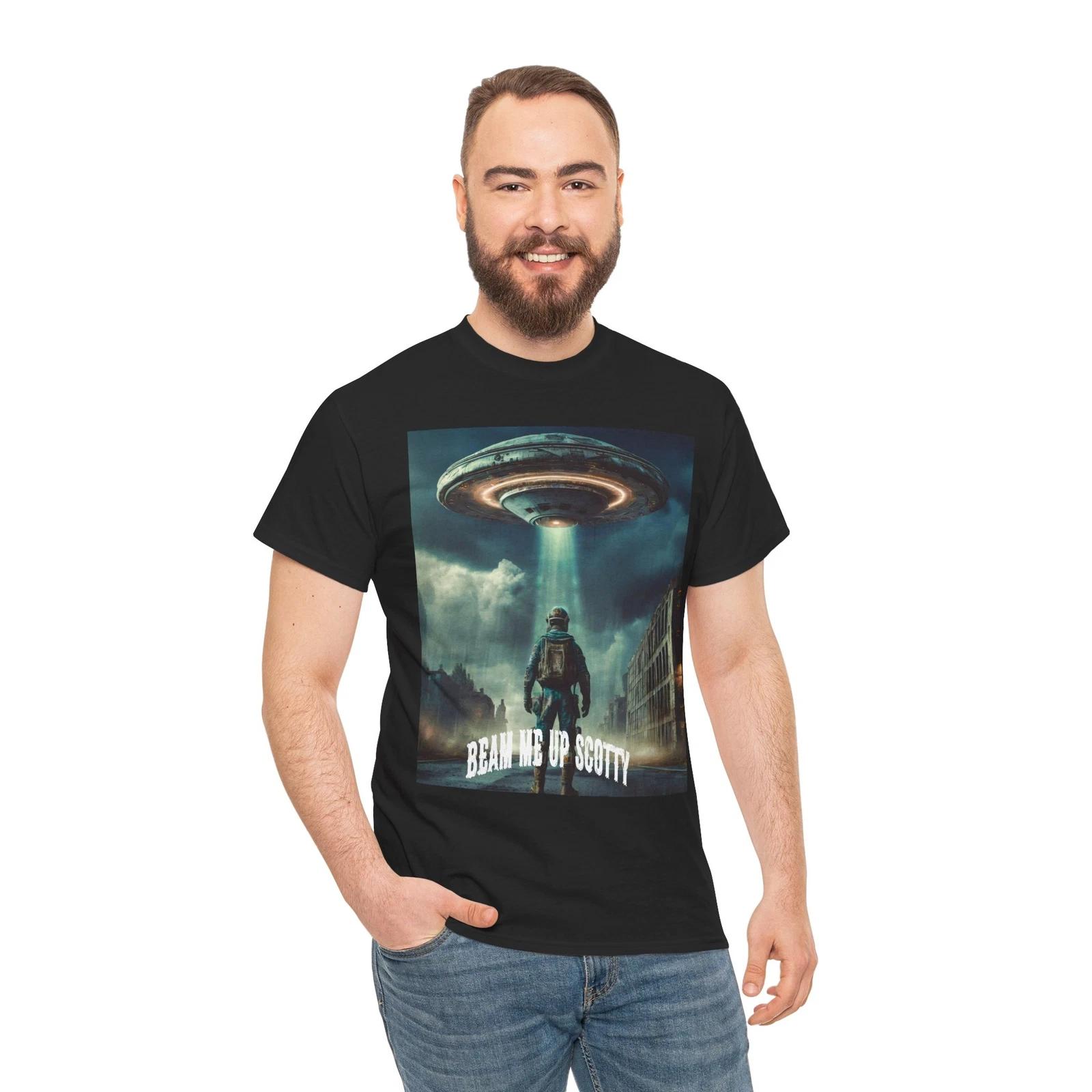 Beam Me Up Scotty Aliens Have Landed UFO I Believe T-Shirt Starship 4XL