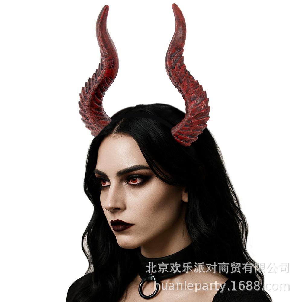 Diadema de cuerno de diablo para Halloween: Accesorio para el Cabello de Cosplay y Escenario