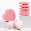 Facial Cleansing and Makeup Sponge Set of 2, Includes Heart Compressed Sponges, Triangle Velvet Puff, and Blender for Beauty Routine