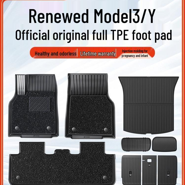 YZ Floor Mats for Tesla Model 3/Y - Full Coverage TPE Car Accessories