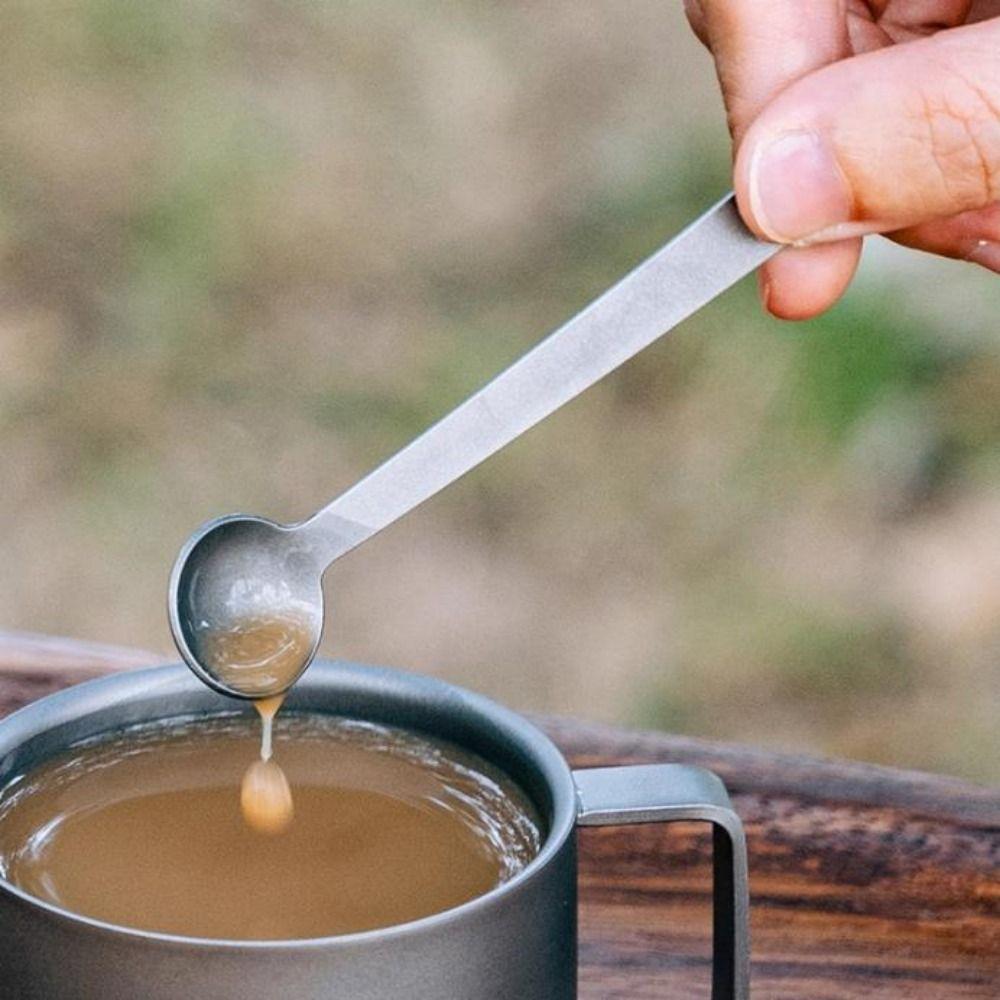 Titanium Coffee Tea Stirring Spoon Portable Long Handle Ice Cream Dessert Spoons Mini Eco-Friendly Tableware