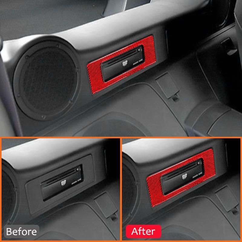 Carbon Fiber Car Multimedia DVD Player Frame Trim Cover Decoration Sticker For Nissan 350Z 2006-2009 Auto Interior Accessories