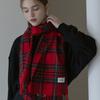 TATIANA Check Soft Lambskin 100% Wool Muffler MF8005 Red