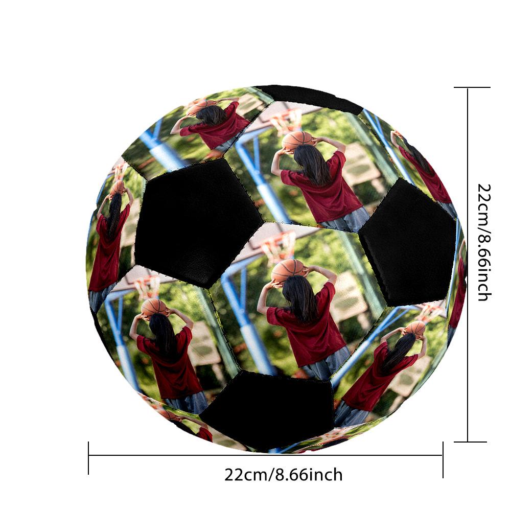 Basketball Practice Session Customize photos Size 5 Soccer Ball Machine-Stitched Indoor/Outdoor Universal Football Perfect for Customized Gifts