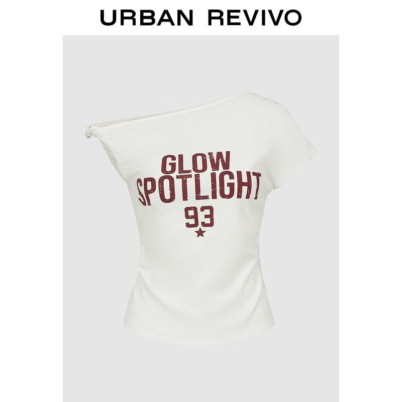 UR Women s Retro Distressed Asymmetric Twist-Knot T-Shirt M