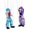 Colourful Pull-String Clown Puppet – Handcrafted Wooden String Puppet – Parent-Child Interaction Toy – Children’s Gift – Blue