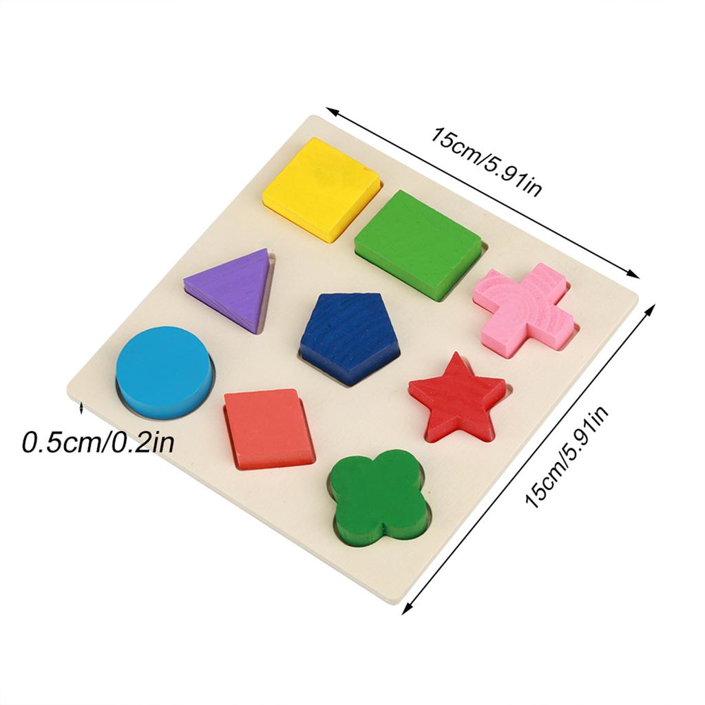 Kids Educational Wooden Toy Set Geometric Block Building Puzzle Baby Early Learning Tool