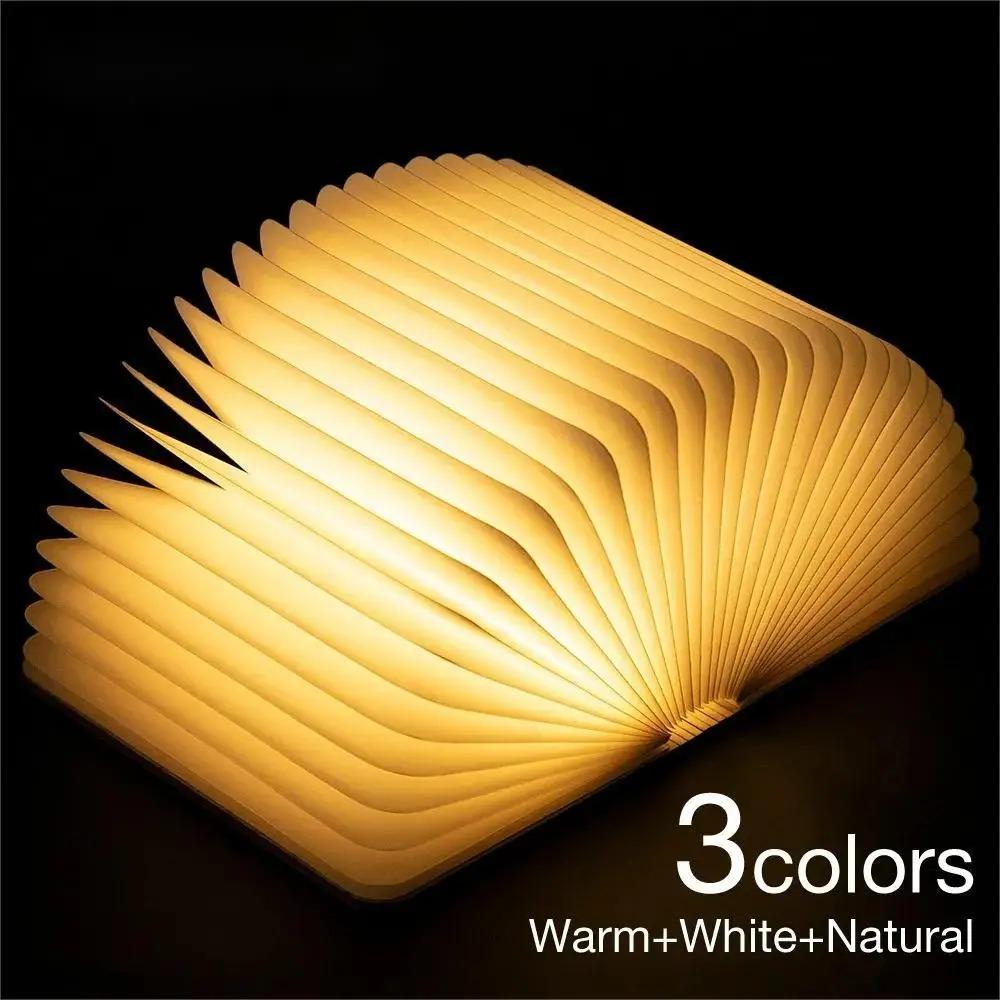1PC LED Lampada da lettura in legno per bambini Luce da lettura USB Lampada da comodino 3 colori Camera da letto Arte Decor Luce notturna per bambini Regalo di compleanno