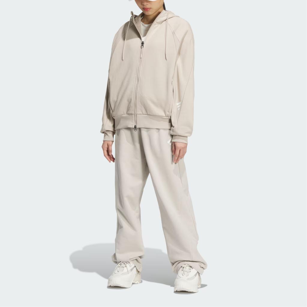 Adidas Ss25 Fos Future Style Knit Jacket Casual Sports Simple Loose Hooded Jacket Women Jacket Miracle-Brown JY8068