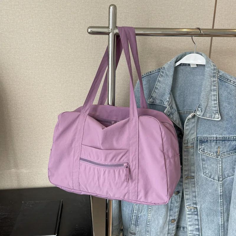 Casual Large Capaci Nylon Cloth Bag Women New Fashion Commuter Shoulder Bag Short-Distance Travel Bag Fitness Bags