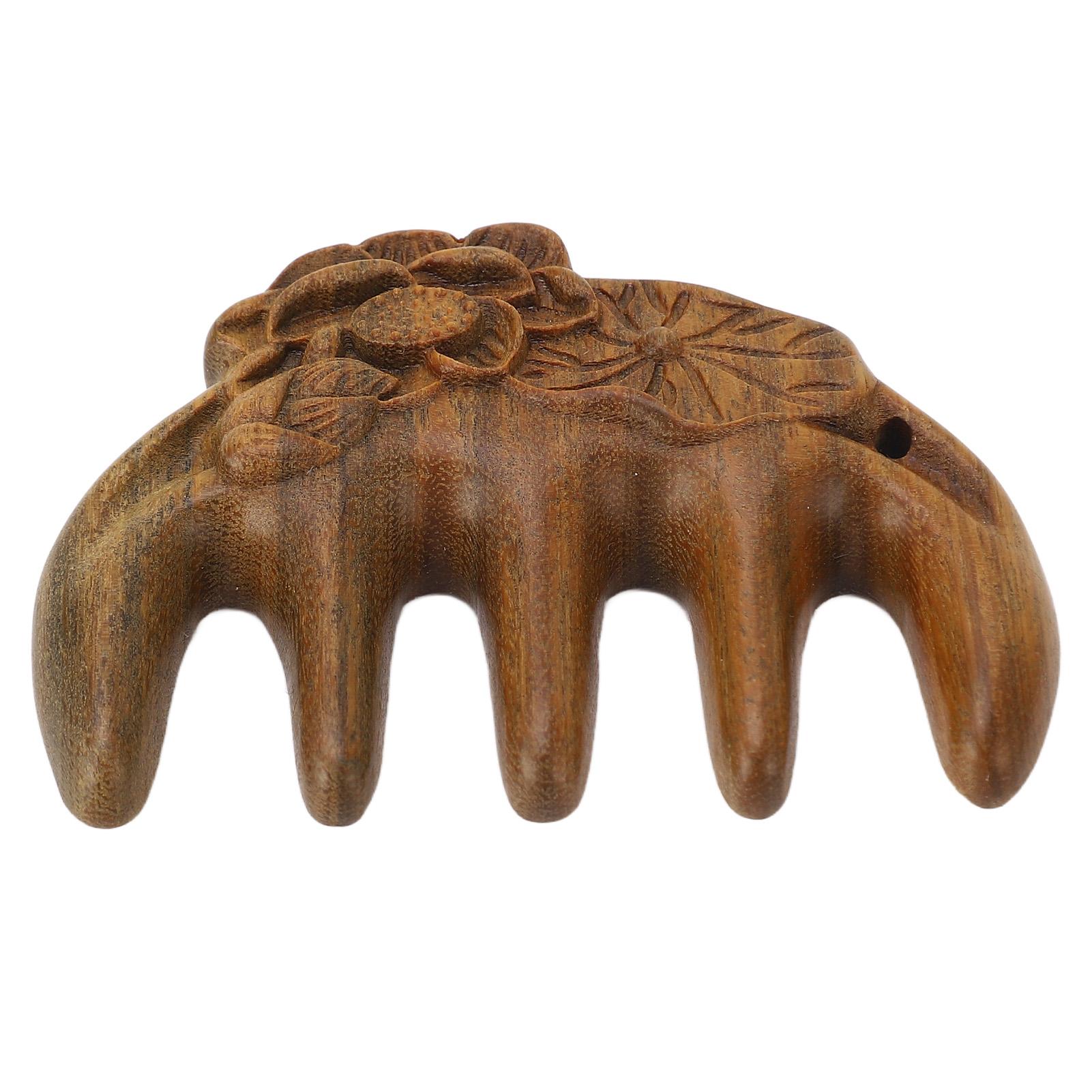 

Ароматный меридианный гребень в форме лотоса, успокаивающий гребень с широкими зубьями для массажа шеи и плеч