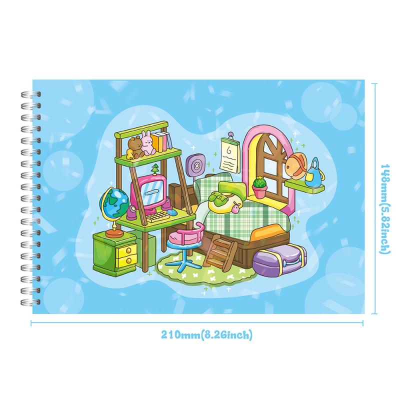 

Милые персонажи маленьких медвежат Книжка-раскраска Детская раскраска Тема животные Книга для рисования граффити для взрослых и подростков синий