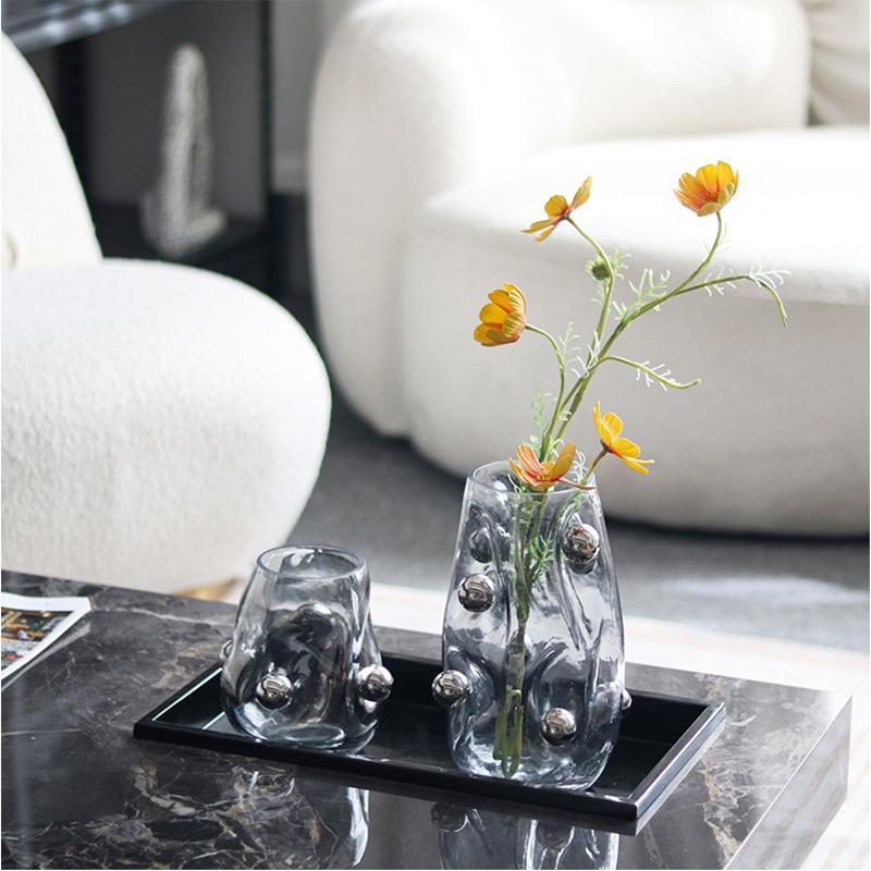 Irregular Transparent Glass Vase, Creative Spherical Art Flower Arrangement, Hydroponic Vase, Glass Container, Home Decoration
