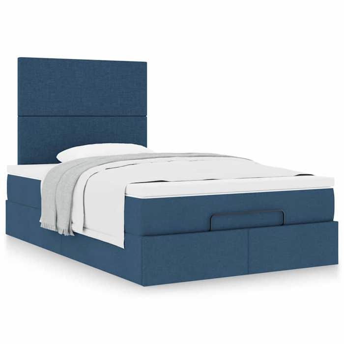 Maison Exclusive - Cadre de lit ottoman avec matelas bleu 120x200 cm tissu