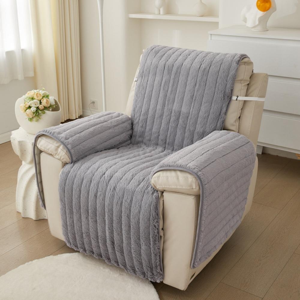 Plush Couch Cover Pet Friendly Sofa Pad All Season Thickened Warm Simple Recliner Mat