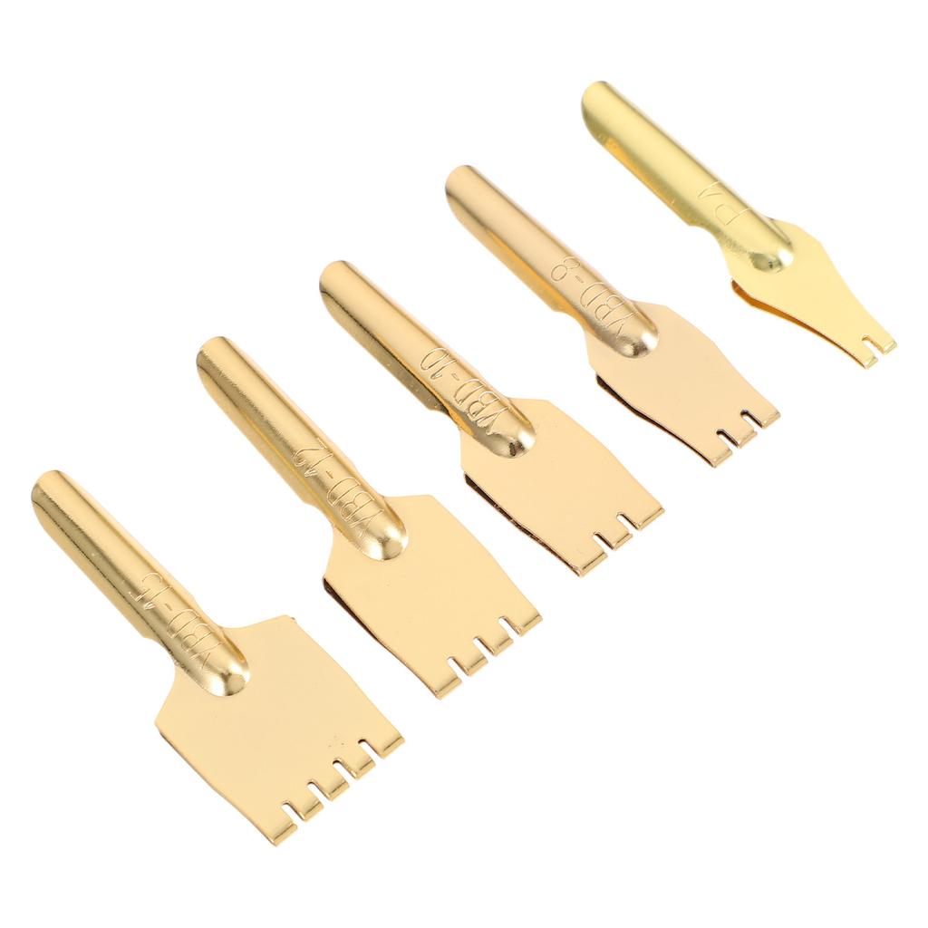 5Pcs Professional Fountain Pen Nib Set Brass Replacement Tips for Smooth Ink Flow Calligraphy Students Artists Writing Practice