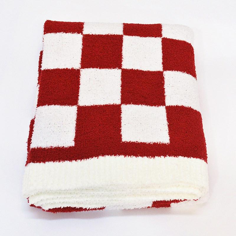 Luxury Checkerboard Velvet Sofa Blanket - Autumn/Winter Edition