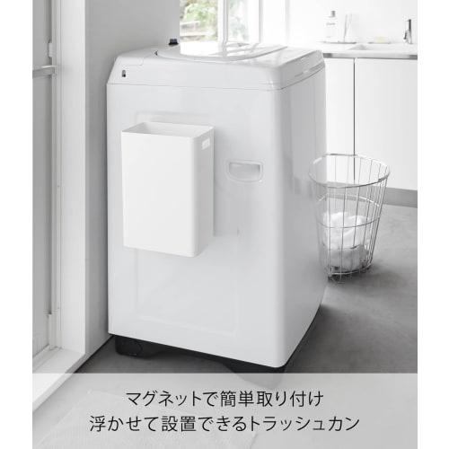 Yamazaki Magnetic Trash Can, 7L, White, W22 X D13.2 X H30cm, Tower-Shaped Floating Trash Can for Smooth Floor Cleaning, Product Number: 1632