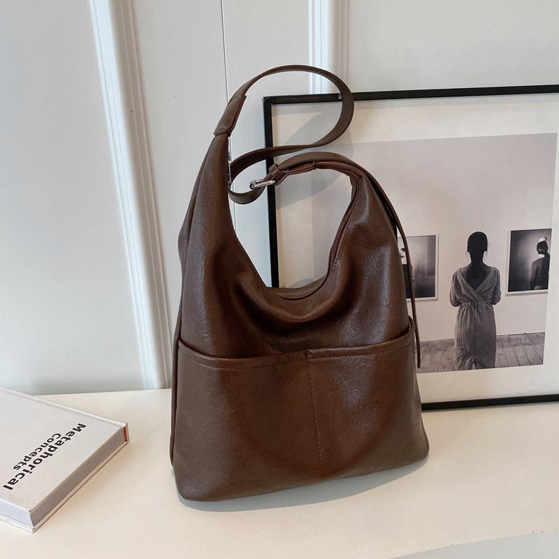 Retro Toteväska med Stor Kapacitet: Höst-/Vinterstil för högskolestudenter & pendlare