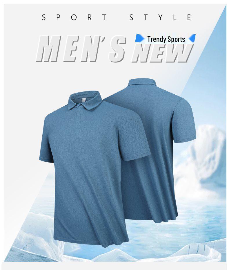 Men's Ice Silk Polo Shirt - Quick Dry, Short Sleeve, Frosted Mulberry Skin, High Quality Summer Wear