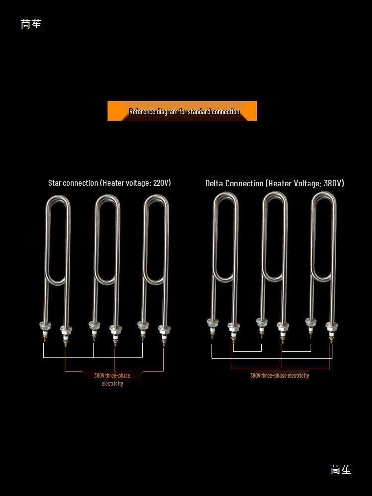 Stainless Steel Electric Steamed Rice Cart, 3KW-4KW Heating Tube, Universal Steamer Part 380V 4KW Electric Heating Tube